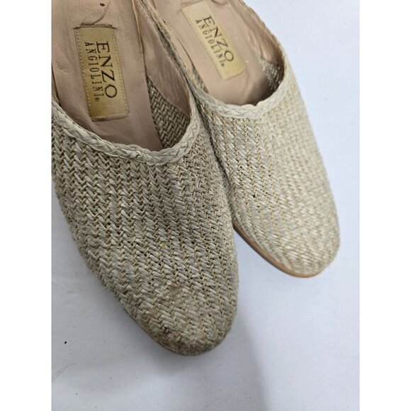 Vintage Enzo Angiolini Tan Woven Slip On Mule - Picture 12 of 14